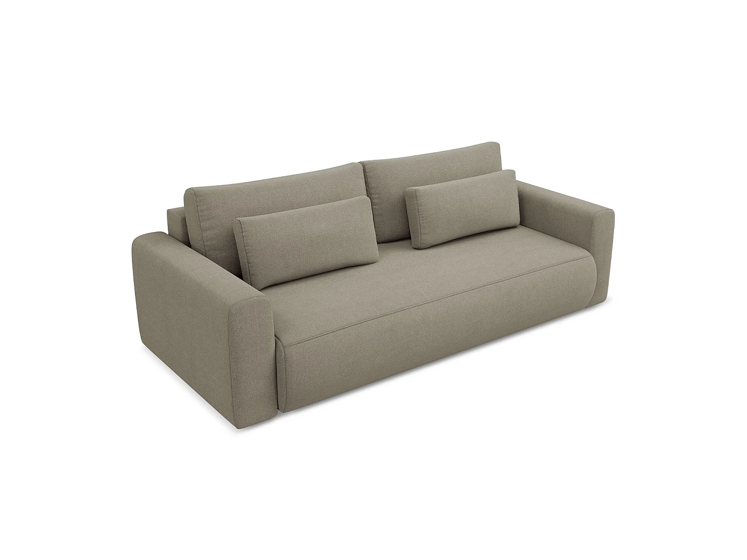 Canapé 3 places convertible en tissu texturé - beige foncé - PERUGIA