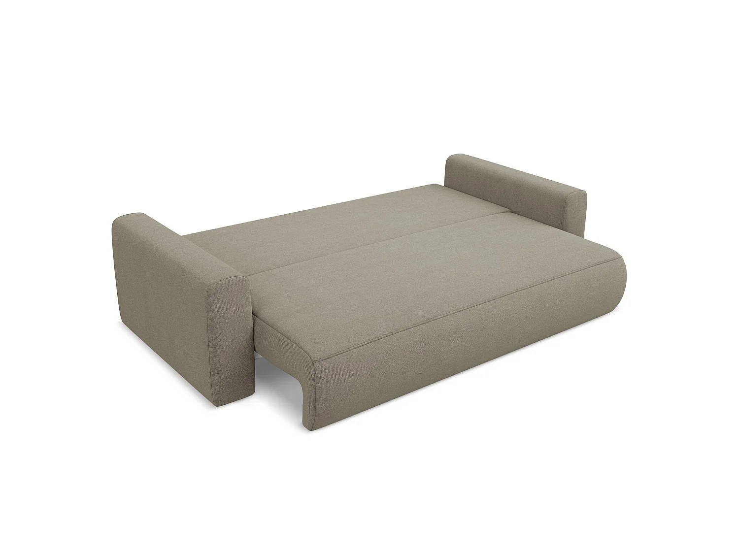 Canapé 3 places convertible en tissu texturé - beige foncé - PERUGIA