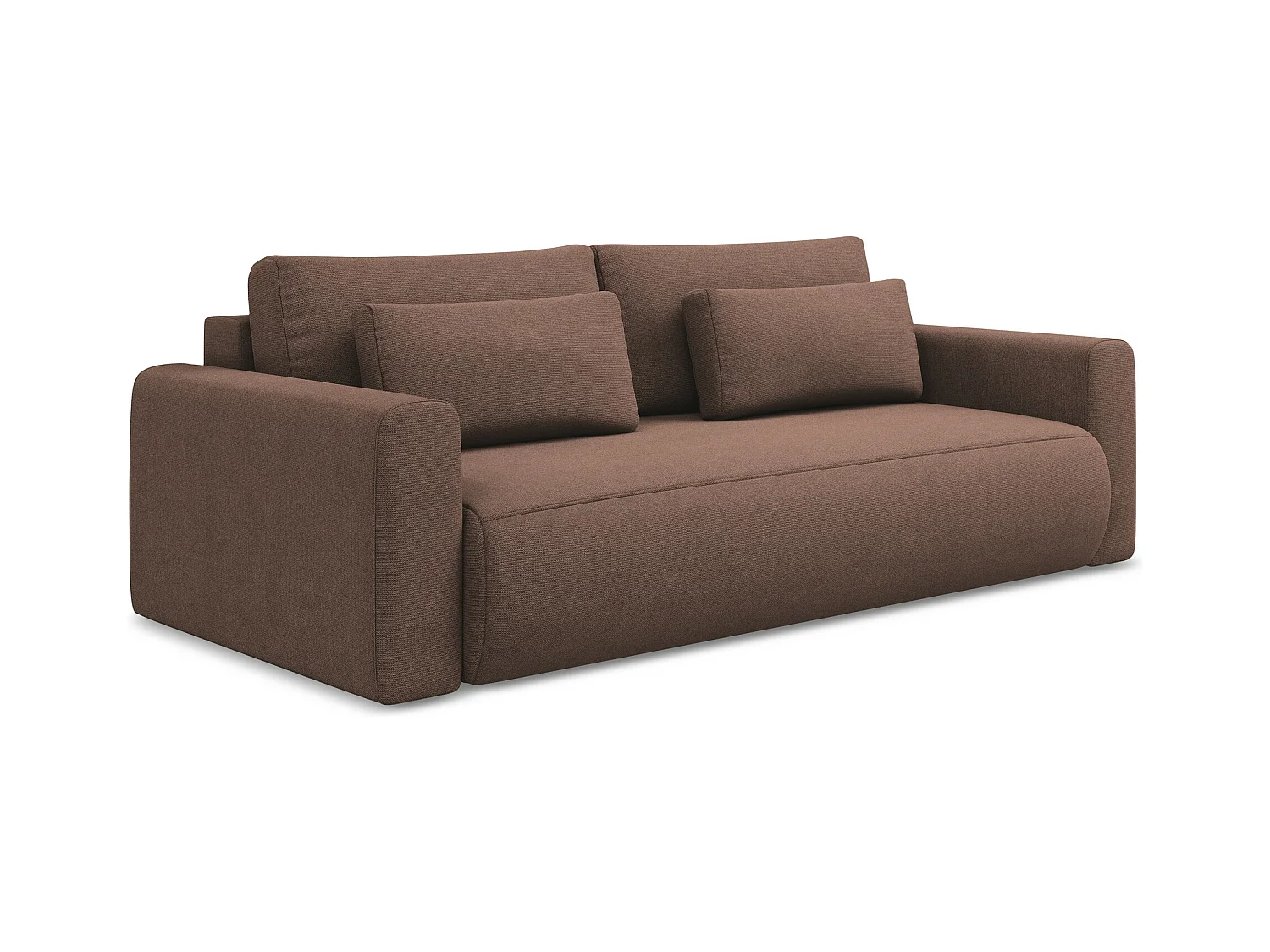 3-Sitzer Sofa mit Schlaffunktion - - Strukturstoff - Puderrosa - KAPUA