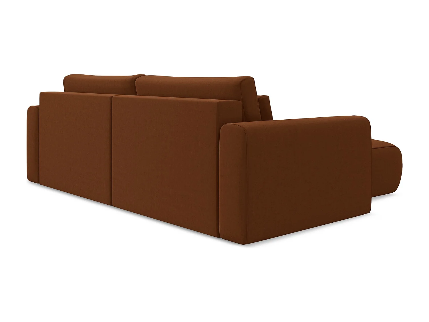 Hoekslaapbank links van terracotta velours - KAPUA