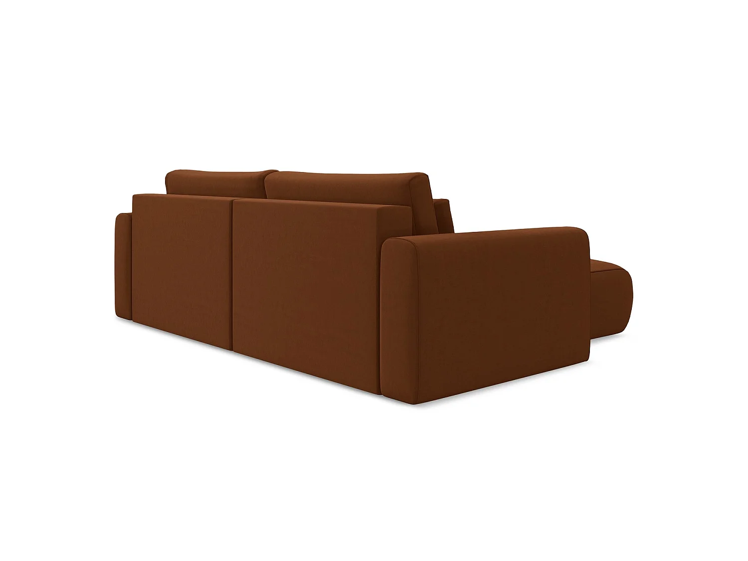 2-Sitzer Ecksofa mit Schlaffunktion - Ecke Links - Samt - Terrakotta - PERUGIA