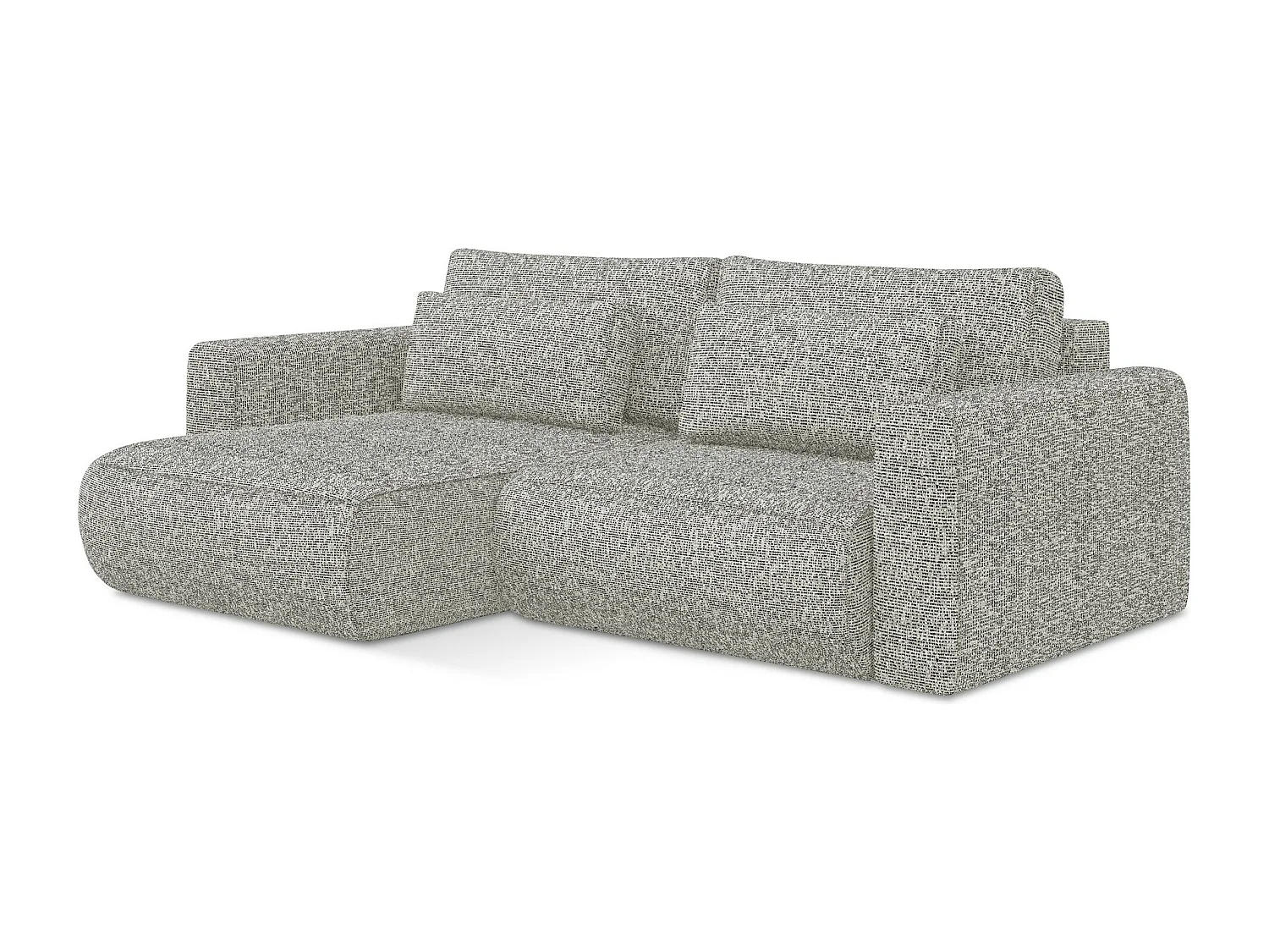 Hoekslaapbank links van donkerbeige textuurstof - KAPUA