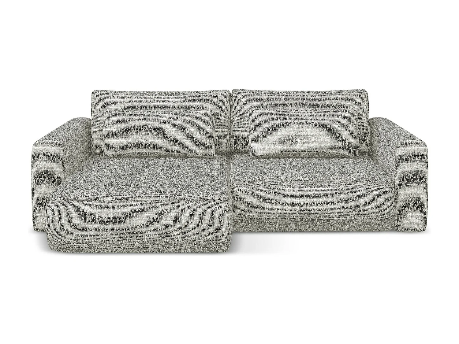 Hoekslaapbank links van donkerbeige textuurstof - KAPUA