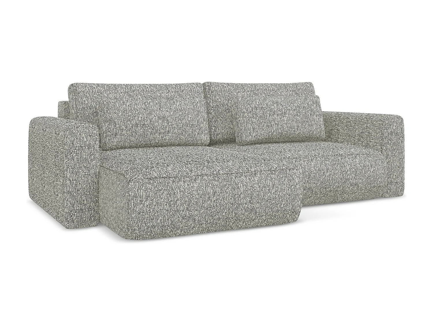 Hoekslaapbank links van donkerbeige textuurstof - KAPUA