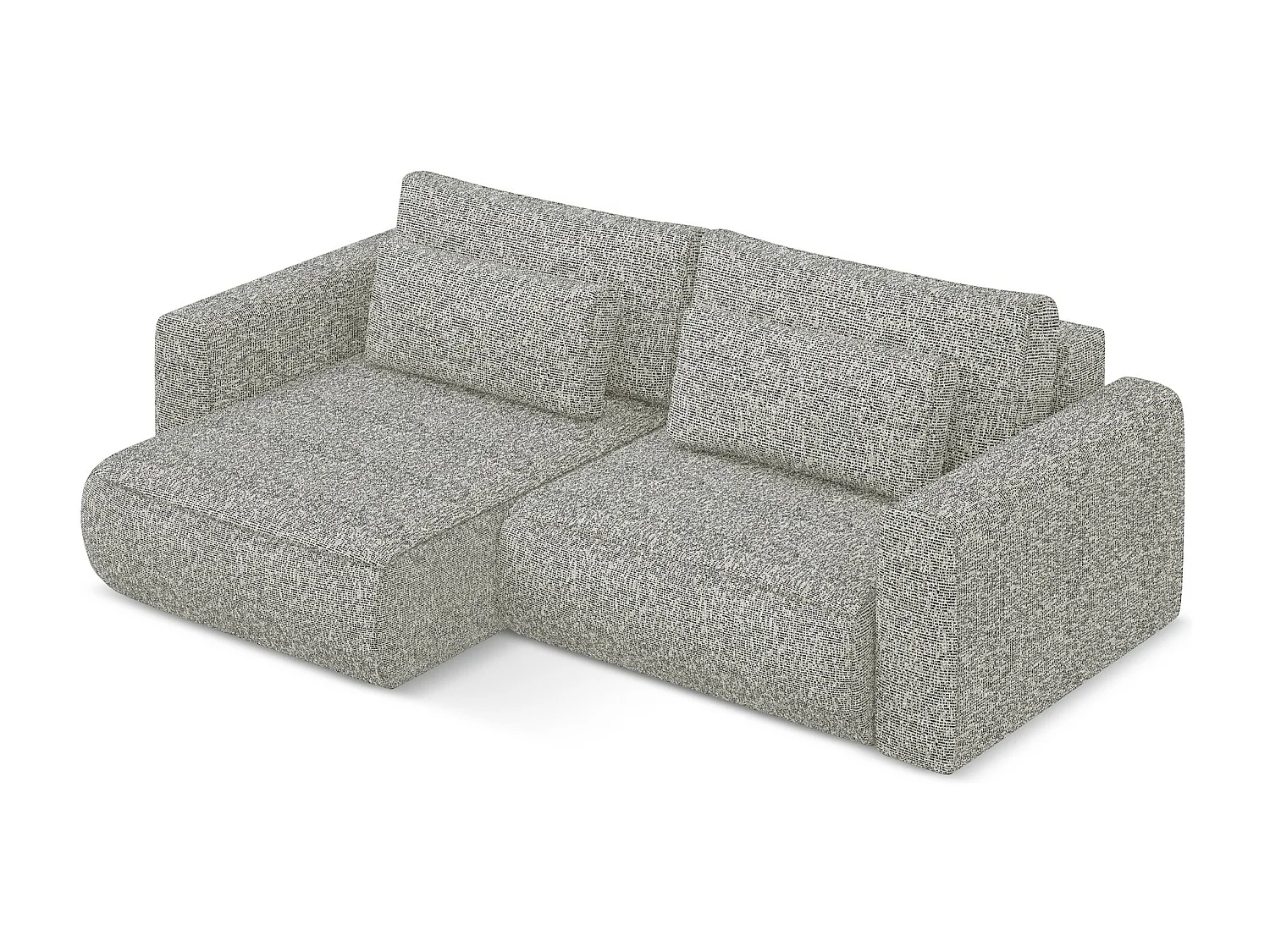 Hoekslaapbank links van donkerbeige textuurstof - KAPUA