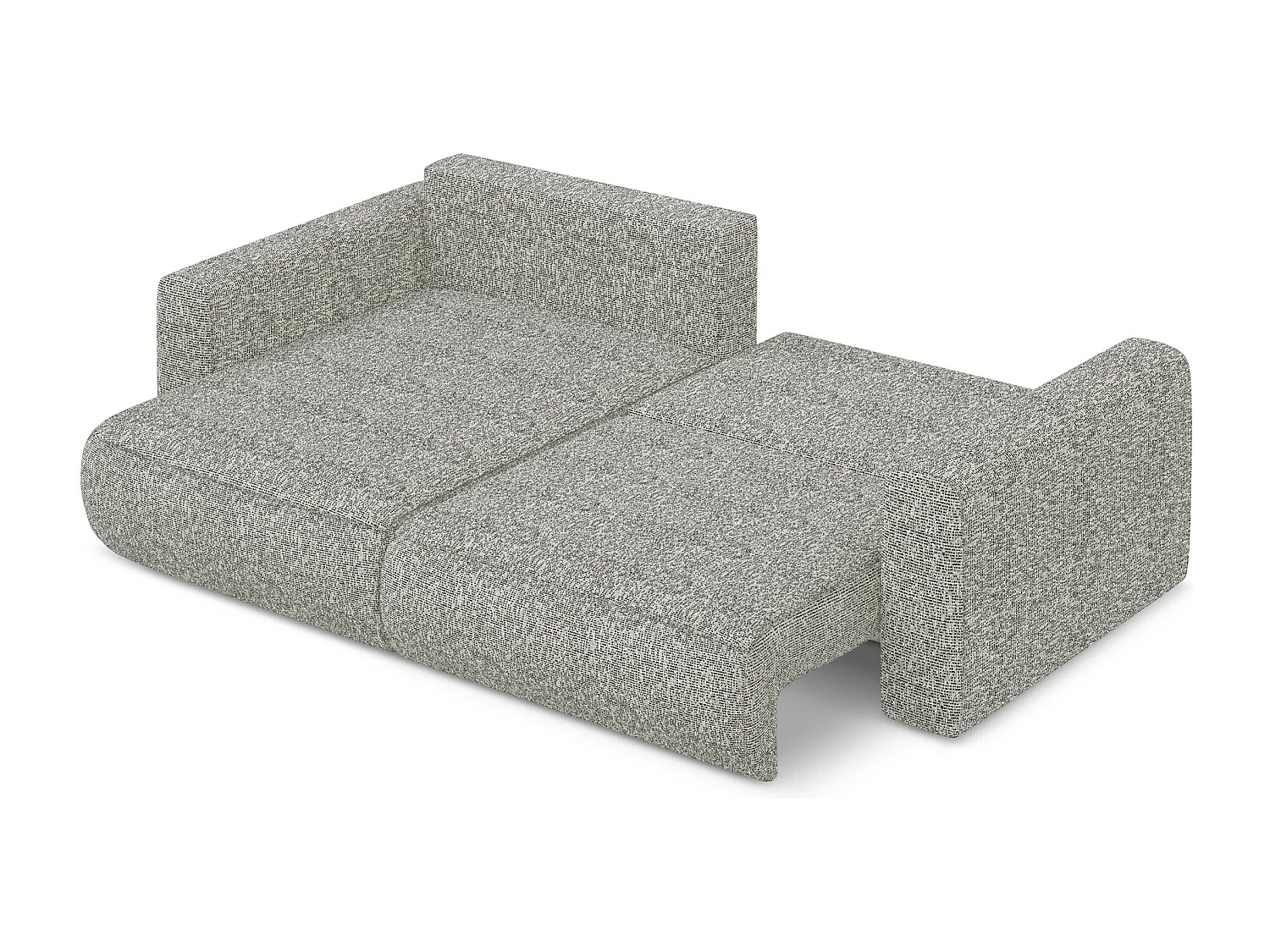 Hoekslaapbank links van donkerbeige textuurstof - KAPUA