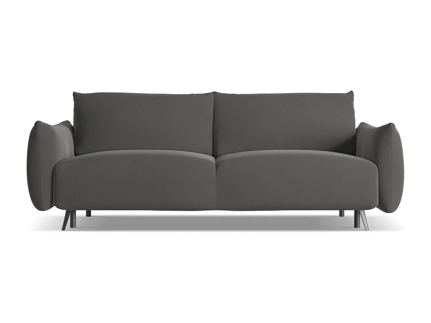 Driezits-slaapbank van staal velours - MALIE