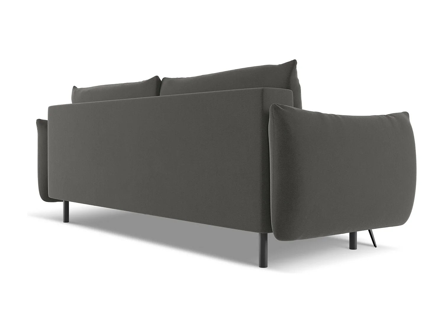 Driezits-slaapbank van staal velours - MALIE