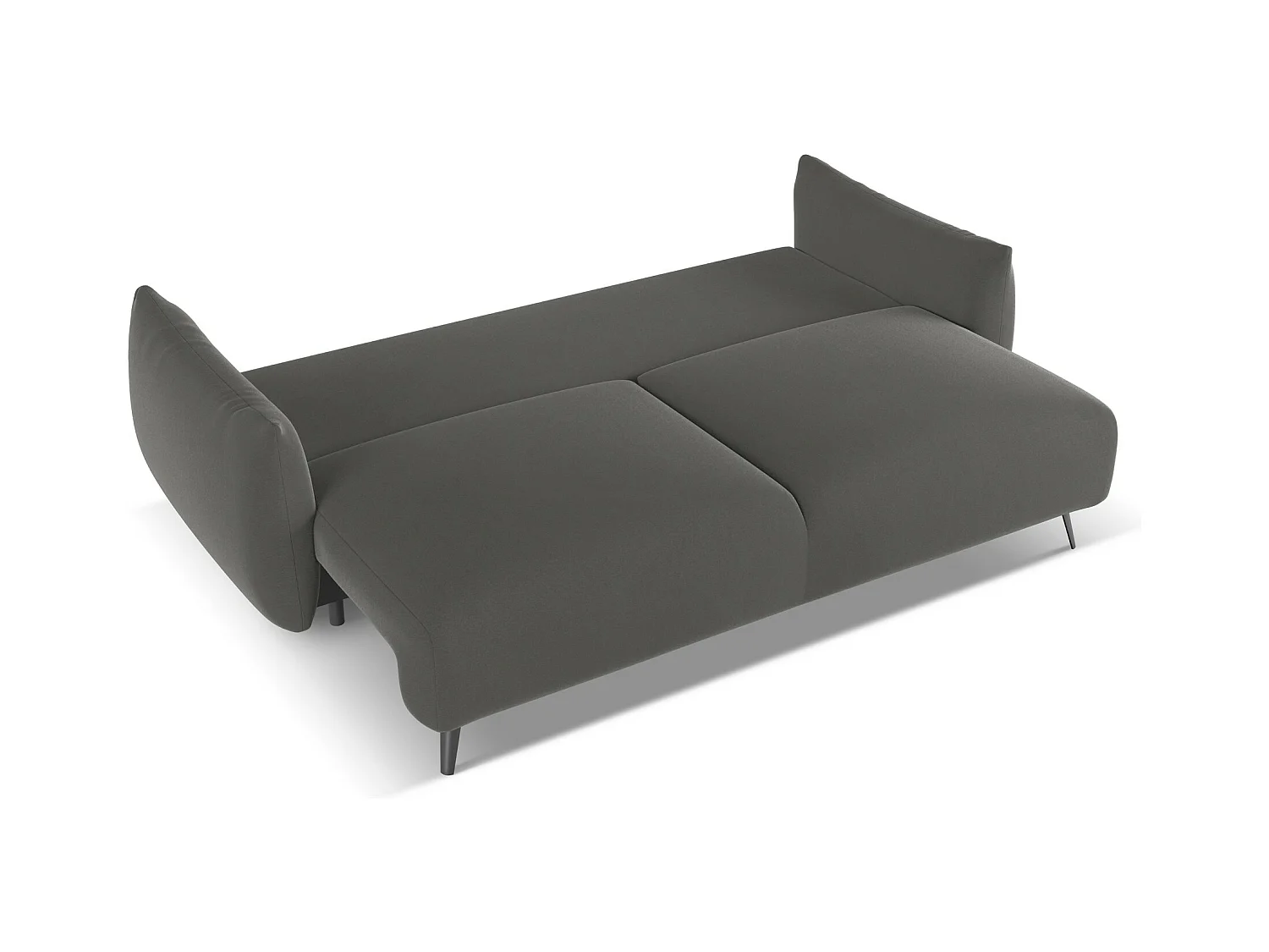 Canapé 3 places convertible en velours - acier - MALIE