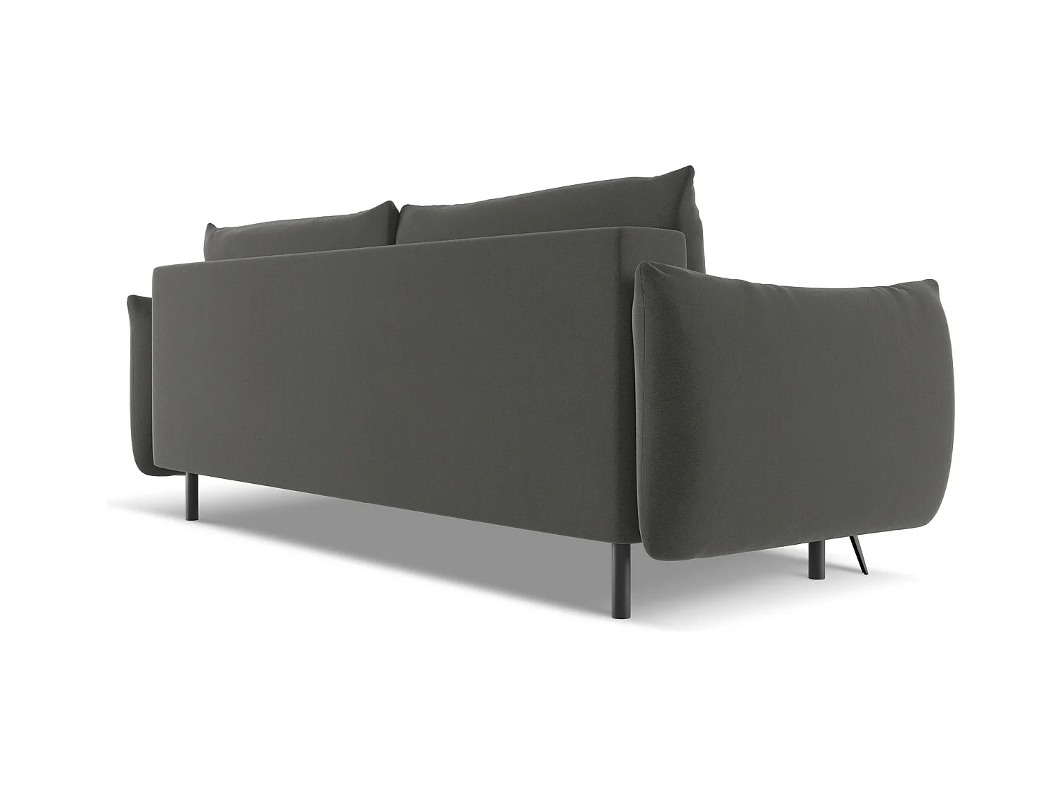 Canapé 3 places convertible en velours - acier - MALIE