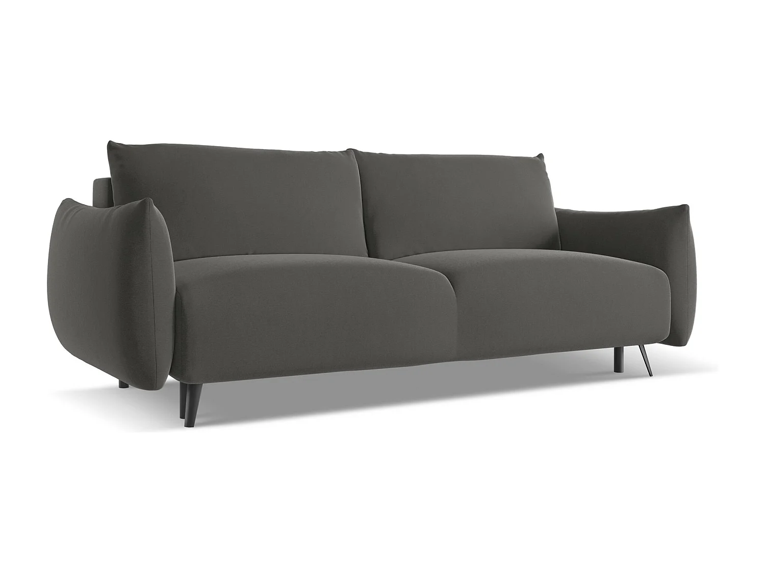 Canapé 3 places convertible en velours - acier - MALIE