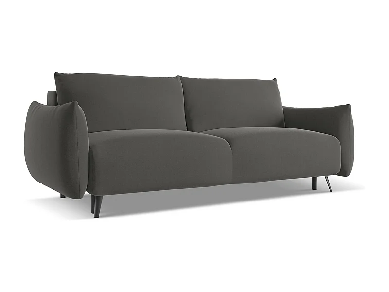 Canapé 3 places convertible en velours - acier - MALIE