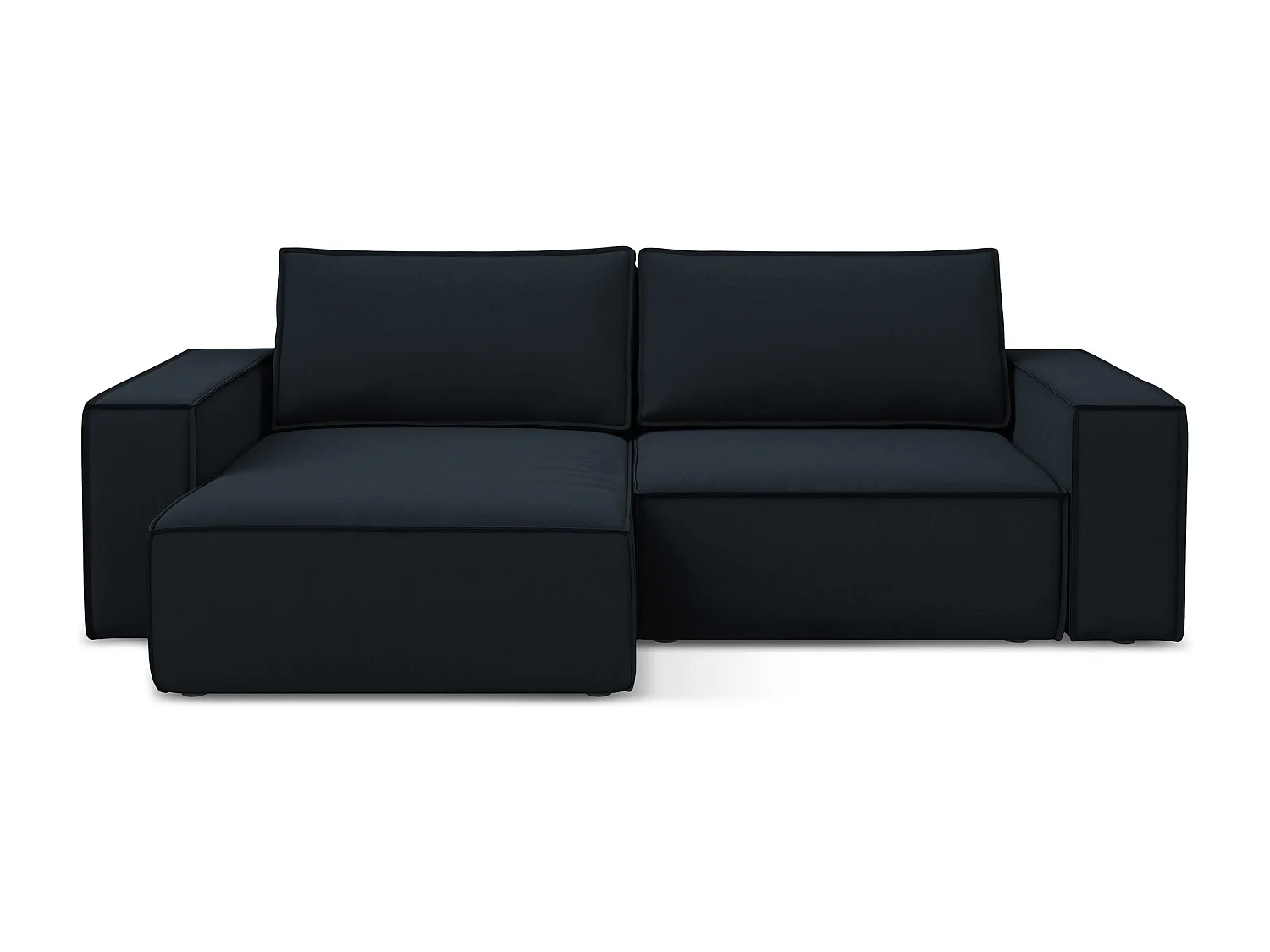 2-Sitzer Ecksofa mit Schlaffunktion - Ecke Links - Samt - Königsblau - KIMO