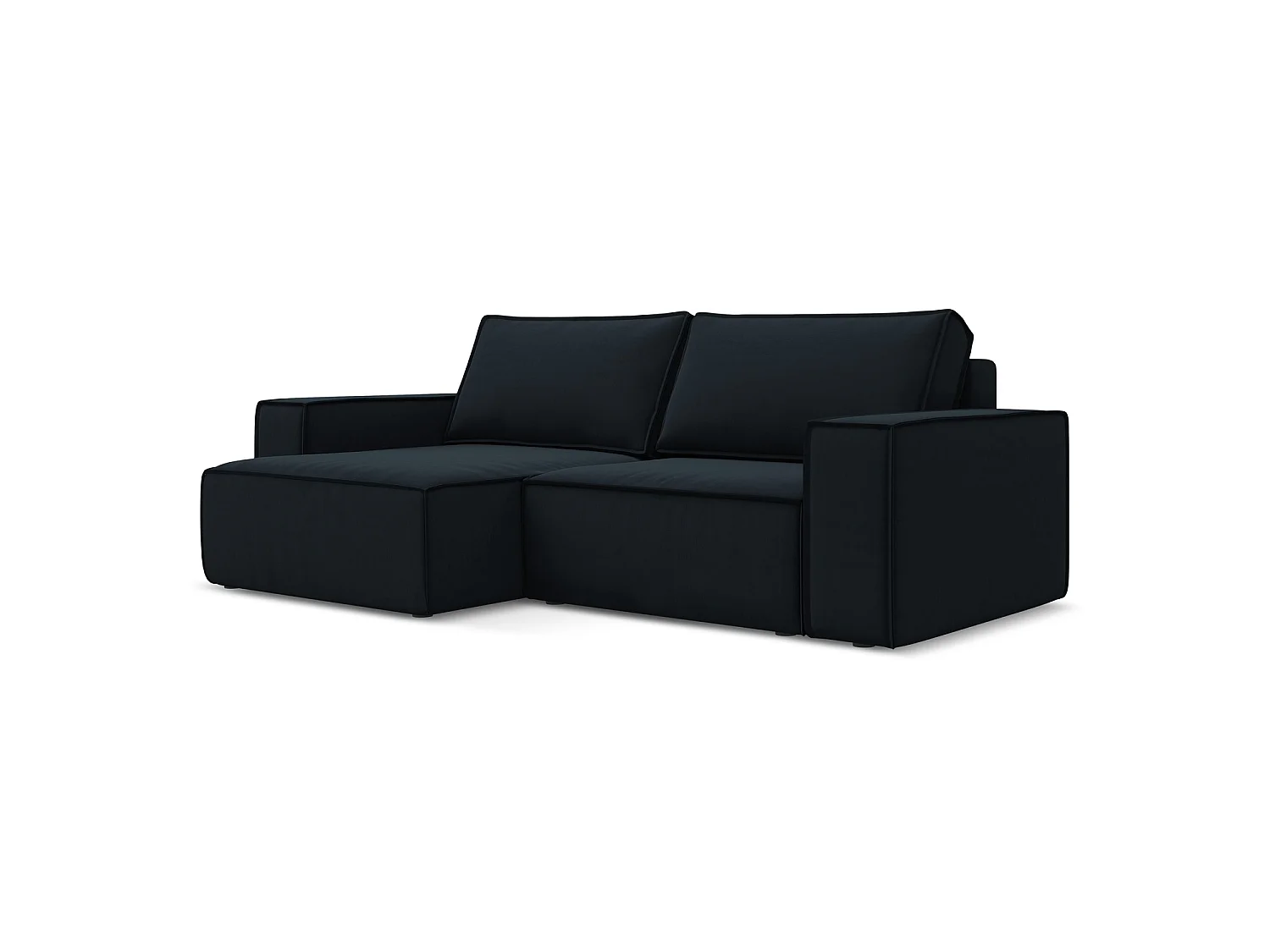 2-Sitzer Ecksofa mit Schlaffunktion - Ecke Links - Samt - Königsblau - LIVORNO