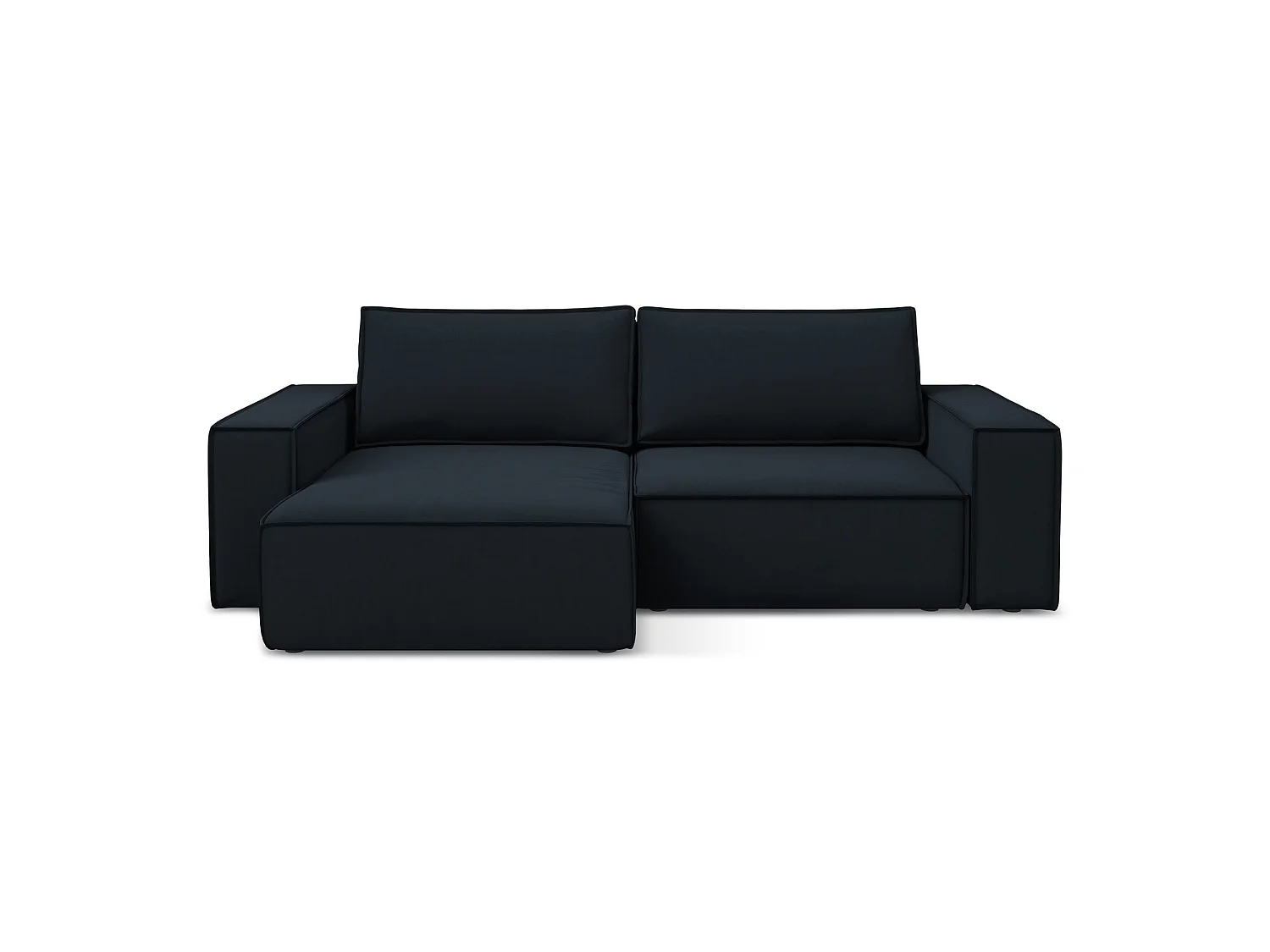 2-Sitzer Ecksofa mit Schlaffunktion - Ecke Links - Samt - Königsblau - LIVORNO