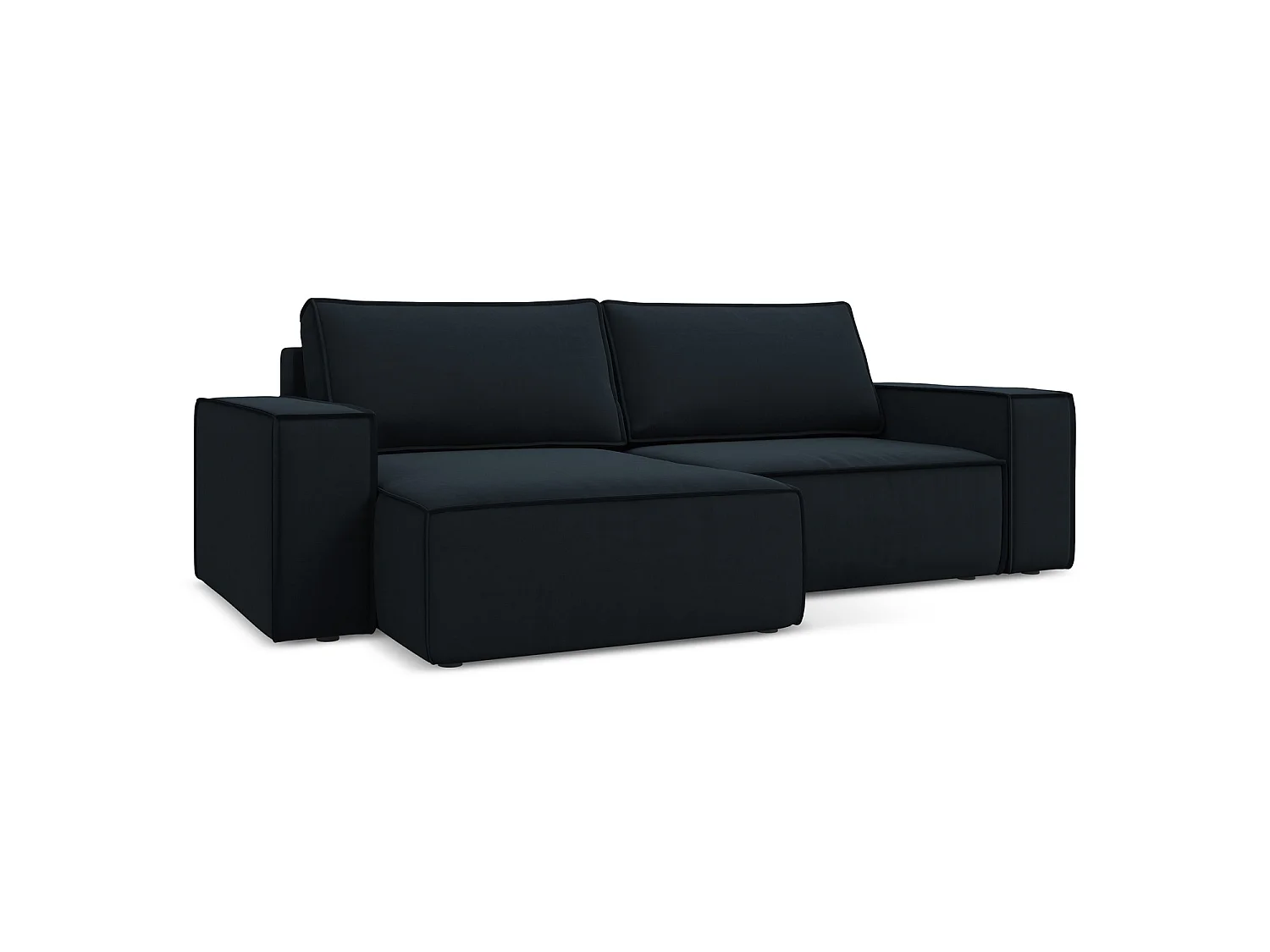 2-Sitzer Ecksofa mit Schlaffunktion - Ecke Links - Samt - Königsblau - LIVORNO