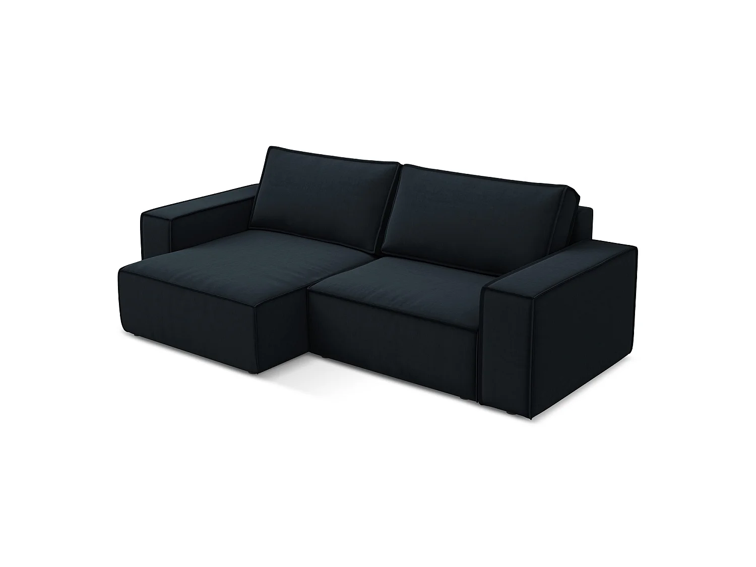 2-Sitzer Ecksofa mit Schlaffunktion - Ecke Links - Samt - Königsblau - LIVORNO