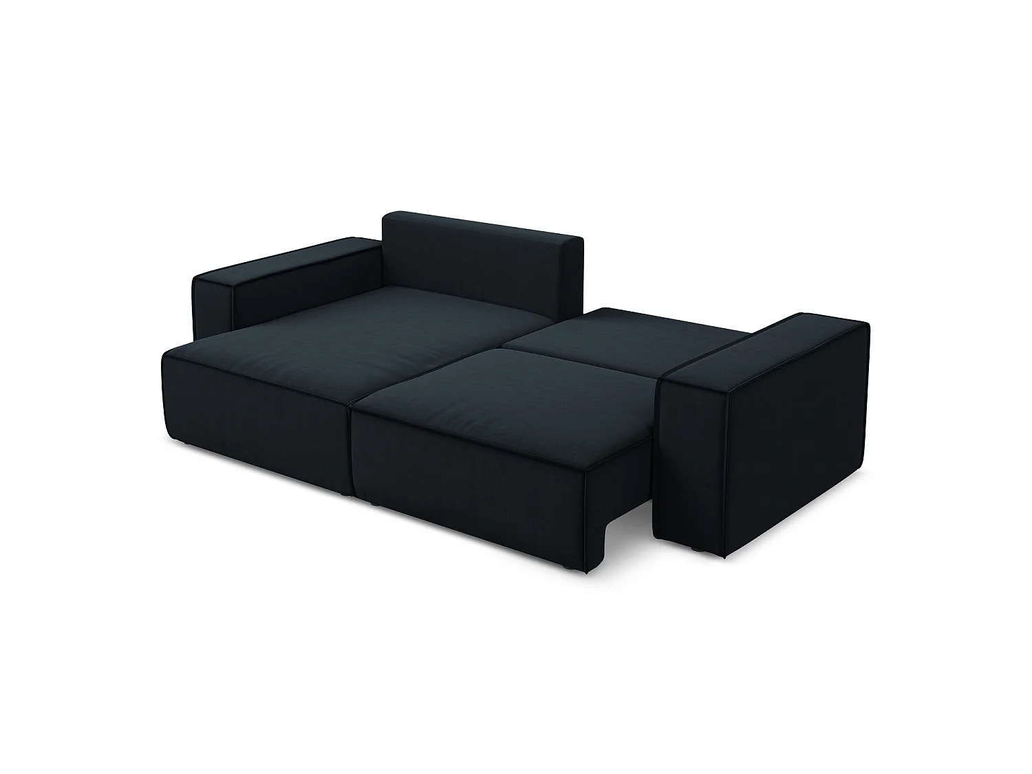 2-Sitzer Ecksofa mit Schlaffunktion - Ecke Links - Samt - Königsblau - LIVORNO