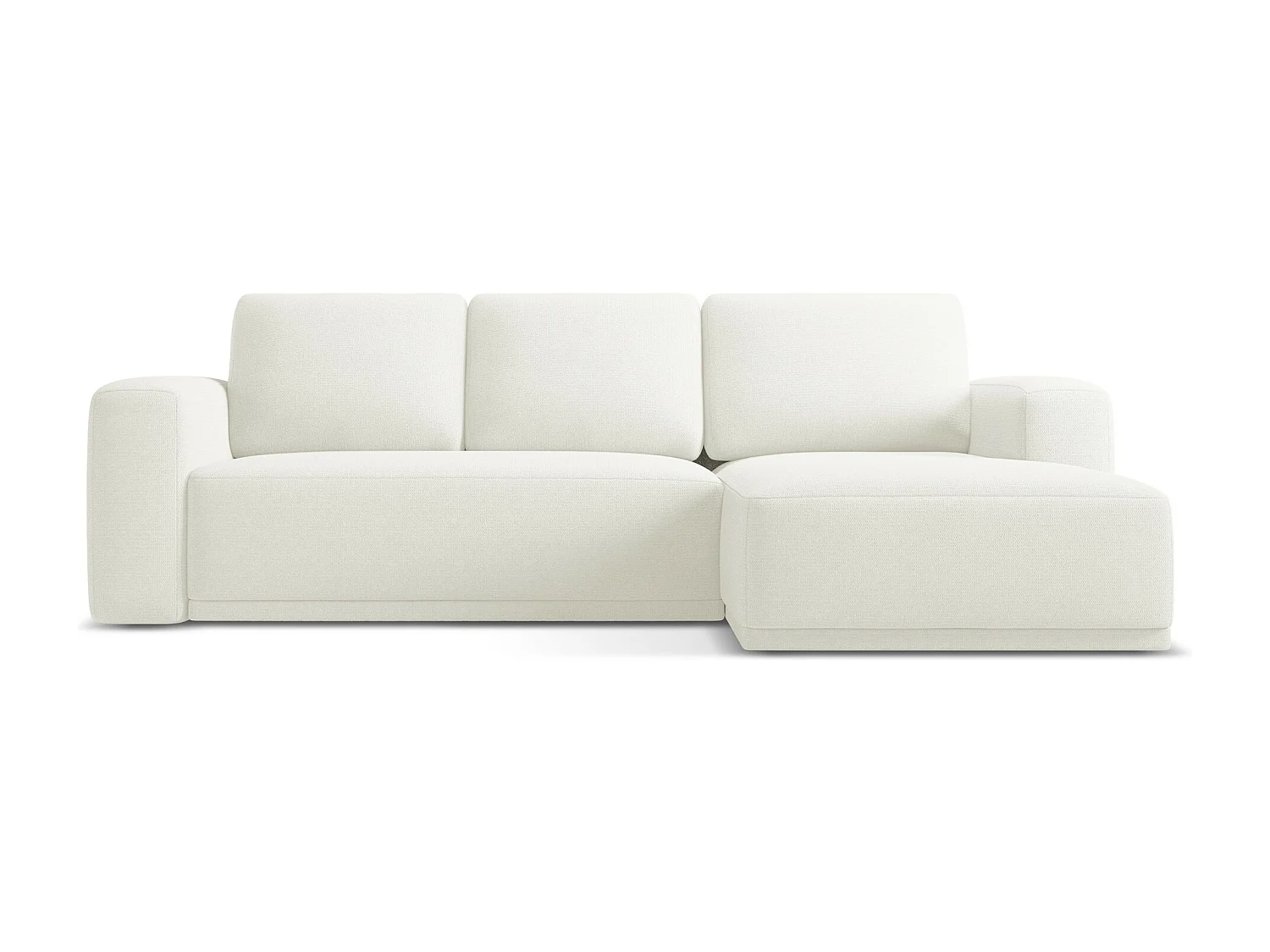 Canapé d'angle droit convertible en tissu chenille - blanc - KAILA