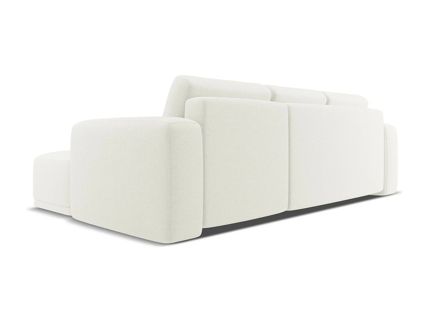 Canapé d'angle droit convertible en tissu chenille - blanc - KAILA