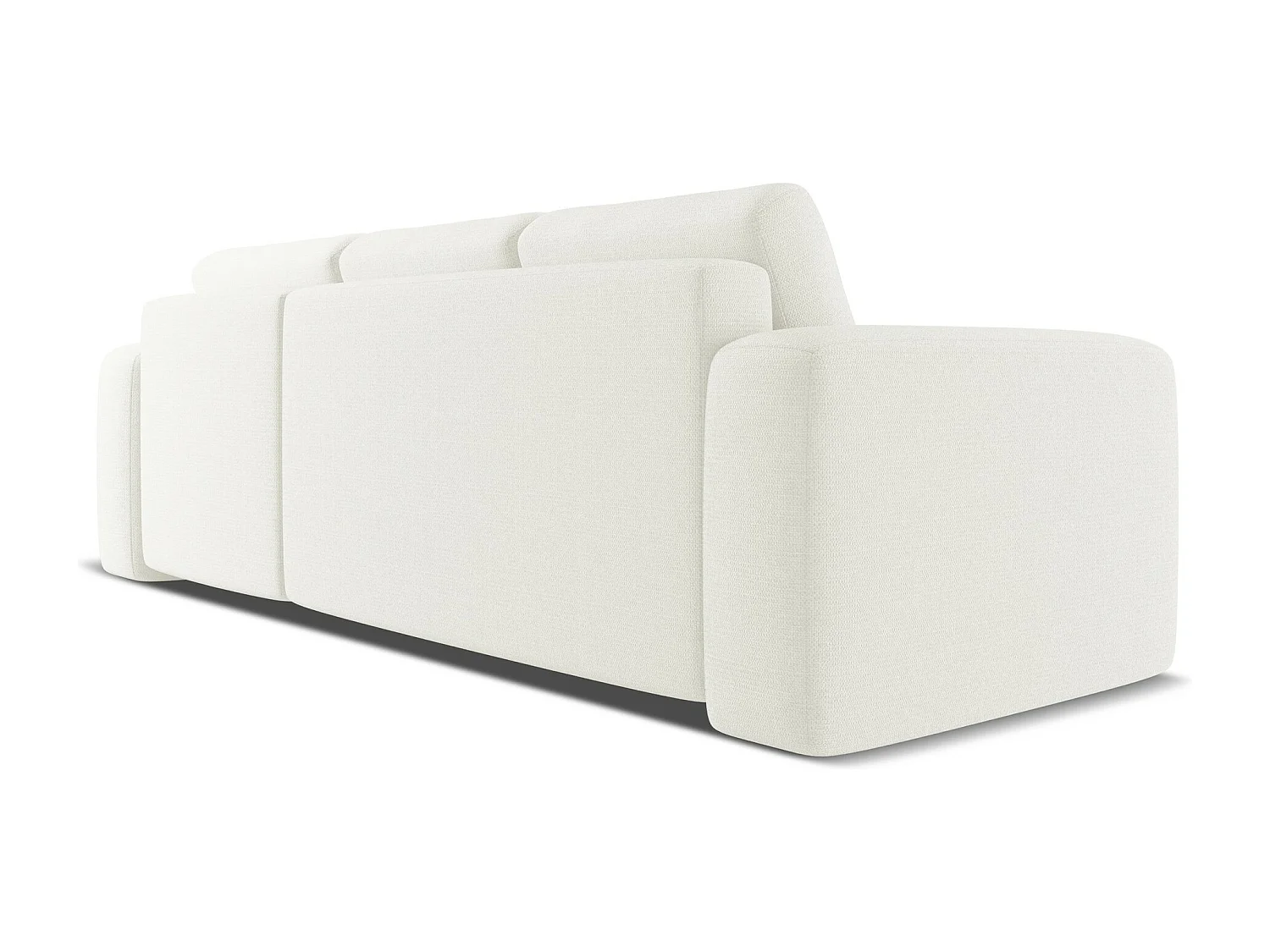 Canapé d'angle droit convertible en tissu chenille - blanc - KAILA