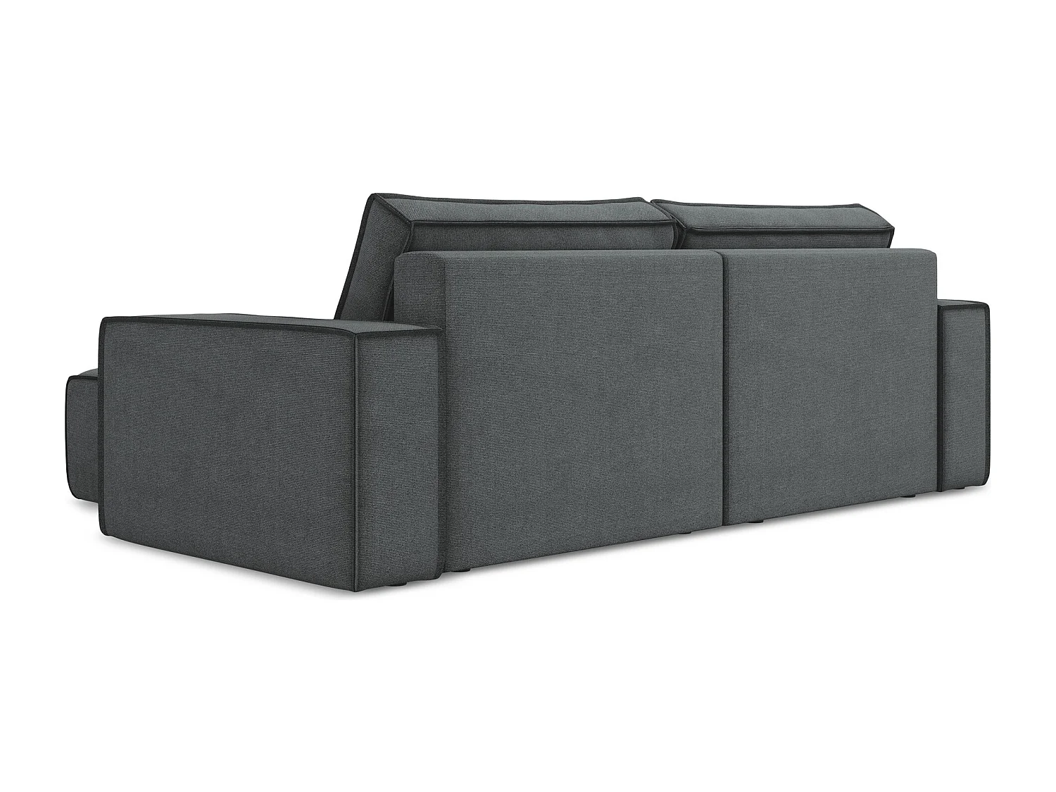 2-Sitzer Ecksofa mit Schlaffunktion - Ecke Rechts - Strukturstoff - Grau - KIMO