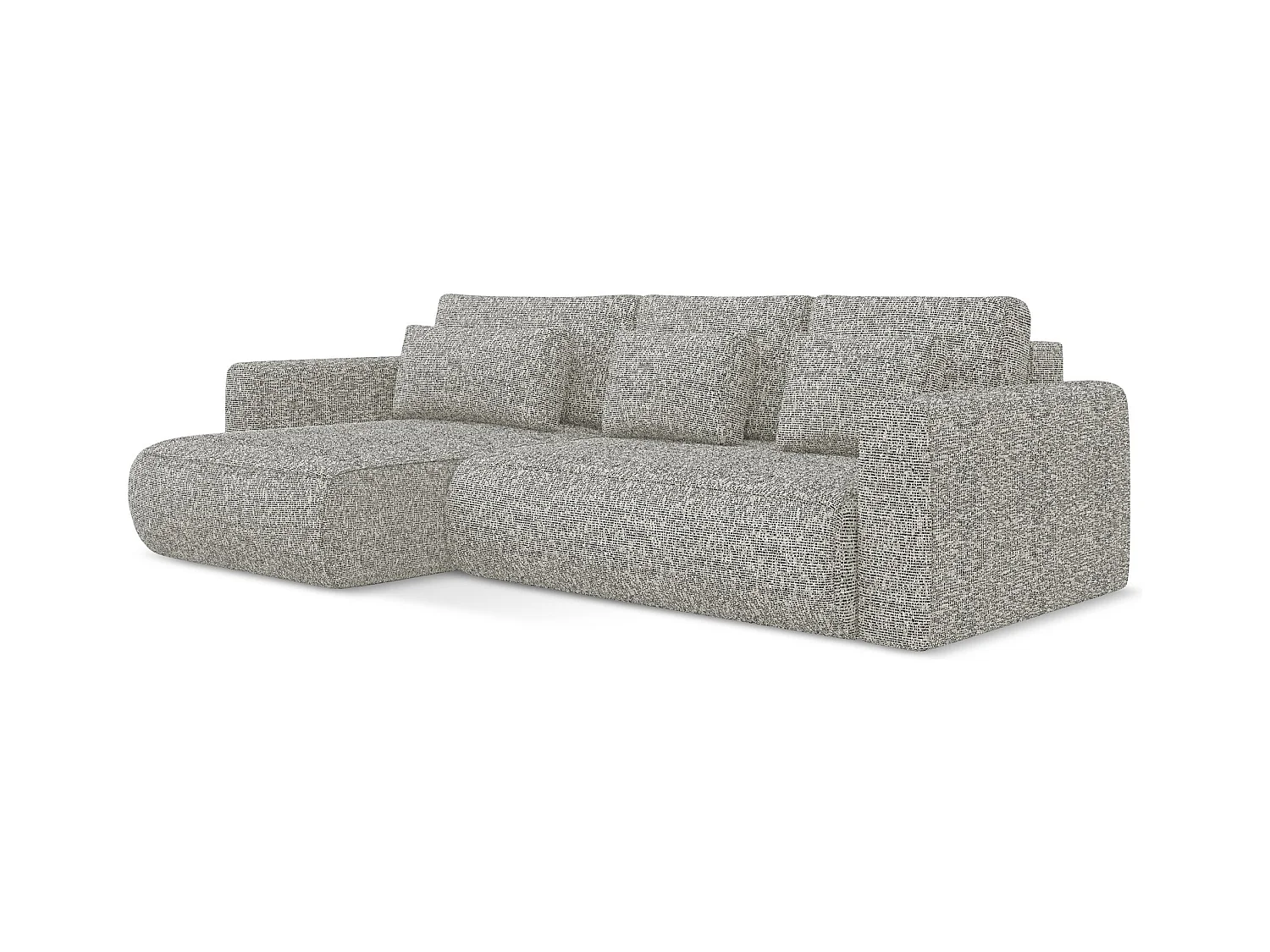 3-Sitzer Ecksofa mit Schlaffunktion - Ecke Links - Strukturstoff - Dunkelbeige - KAPUA