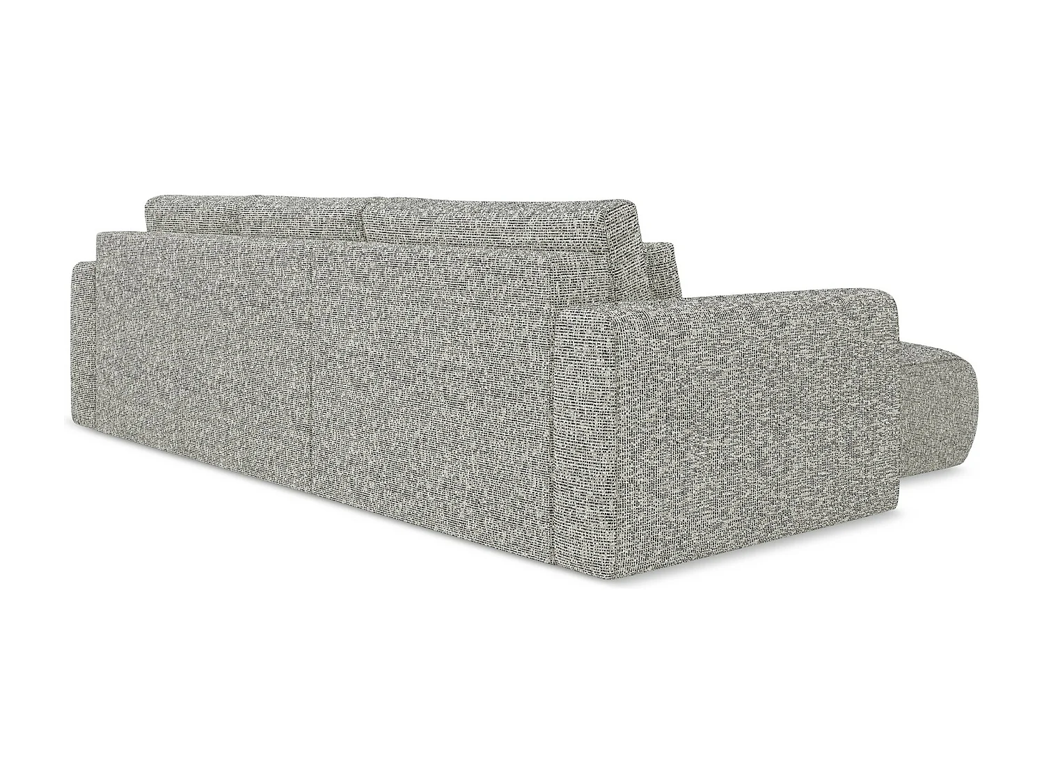 Canapé d’angle 3 places gauche convertible en tissu texturé - gris beige - KAPUA