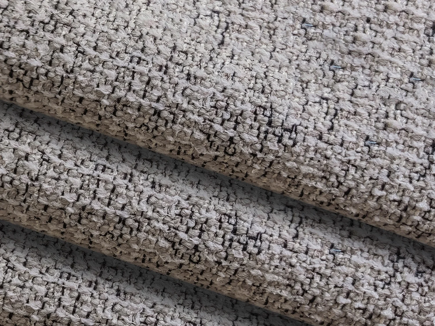 Canapé d’angle 3 places gauche convertible en tissu texturé - gris beige - KAPUA