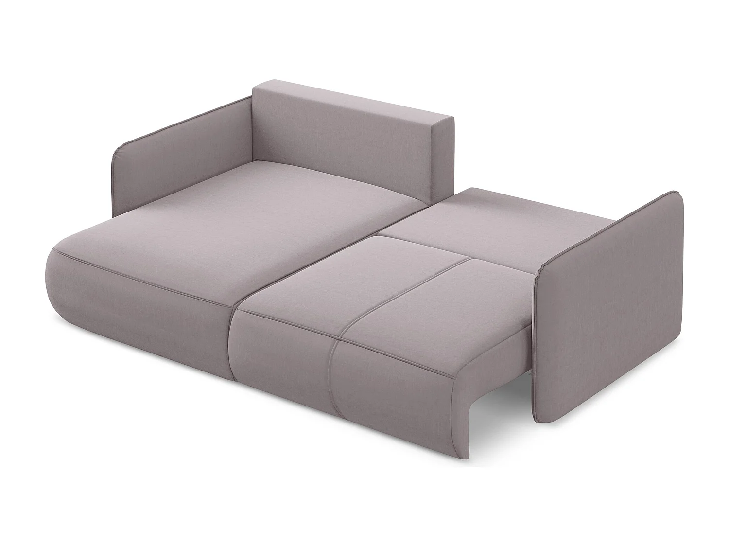 2,5-Sitzer Ecksofa mit Schlaffunktion - Ecke Links - Samt - Lavendel - NANEA
