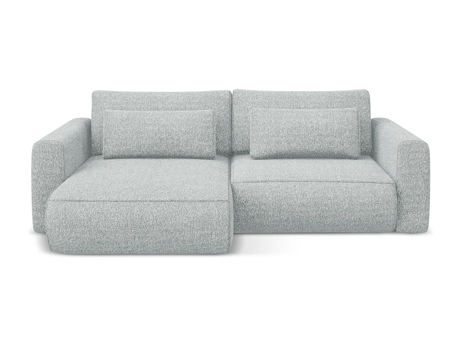 Narożnik lewostronny z funkcją spania - z tkaniny strukturalnej - srebrny - KAPUA