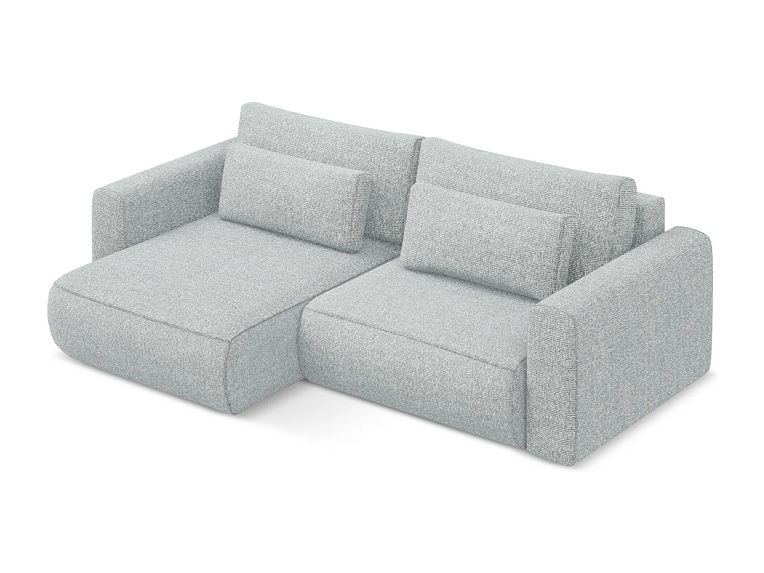 Narożnik lewostronny z funkcją spania - z tkaniny strukturalnej - srebrny - KAPUA