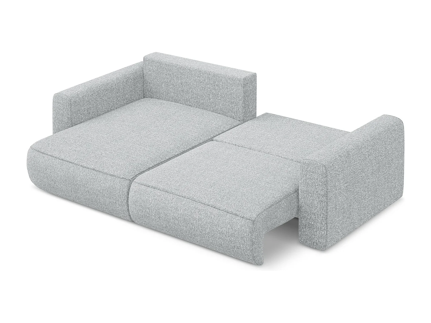 Narożnik lewostronny z funkcją spania - z tkaniny strukturalnej - srebrny - KAPUA