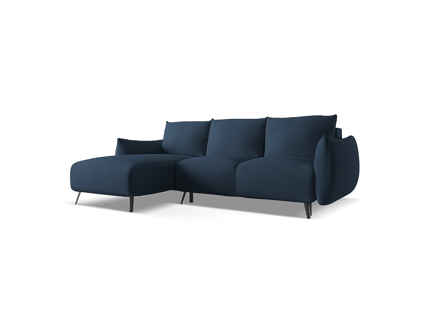 3-Sitzer Ecksofa mit Schlaffunktion - Ecke Links - Chenille - Königsblau - GENOVA