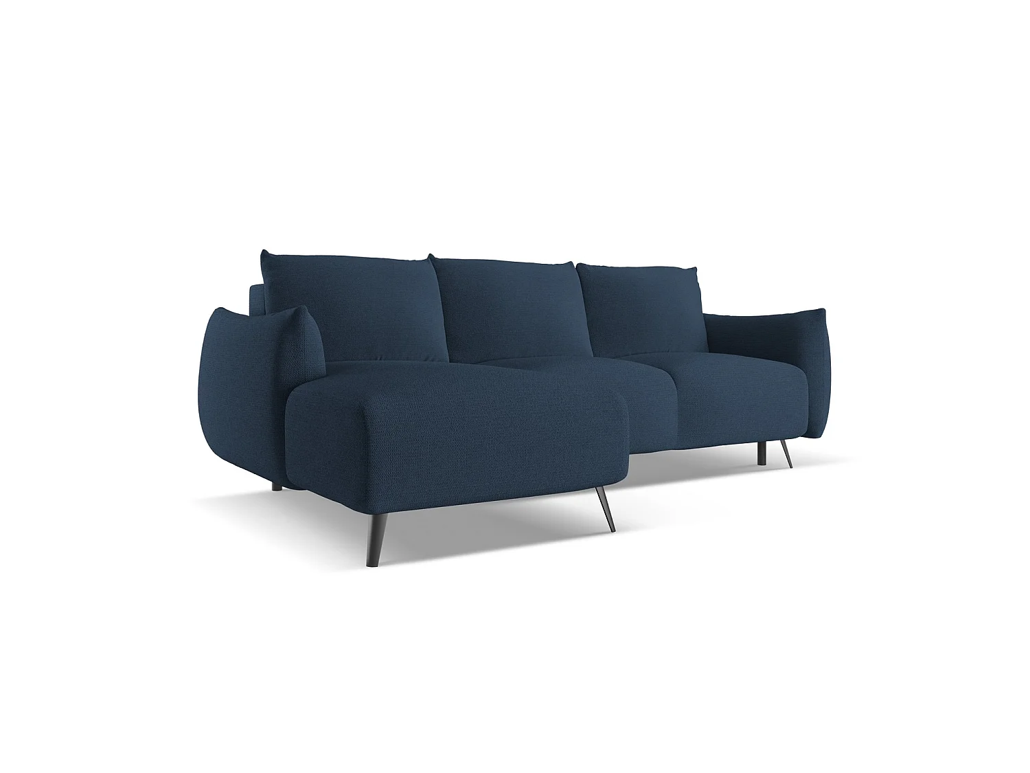 3-Sitzer Ecksofa mit Schlaffunktion - Ecke Links - Chenille - Königsblau - GENOVA