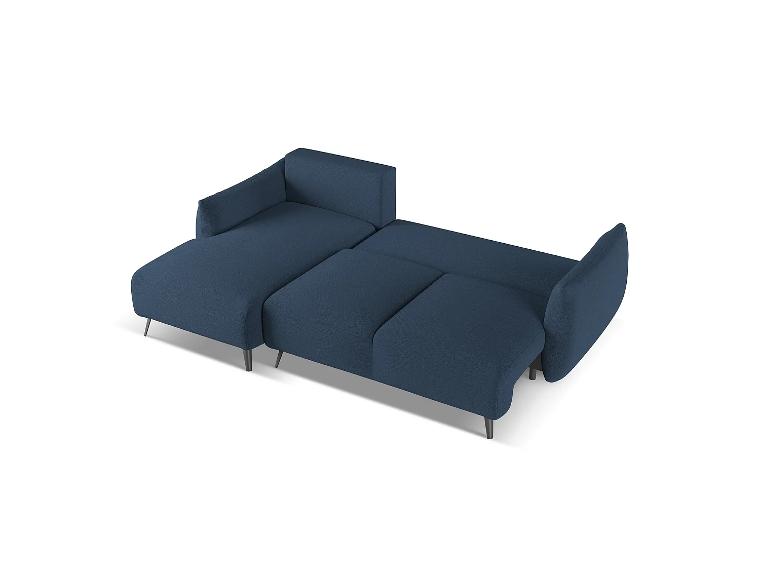 3-Sitzer Ecksofa mit Schlaffunktion - Ecke Links - Chenille - Königsblau - GENOVA