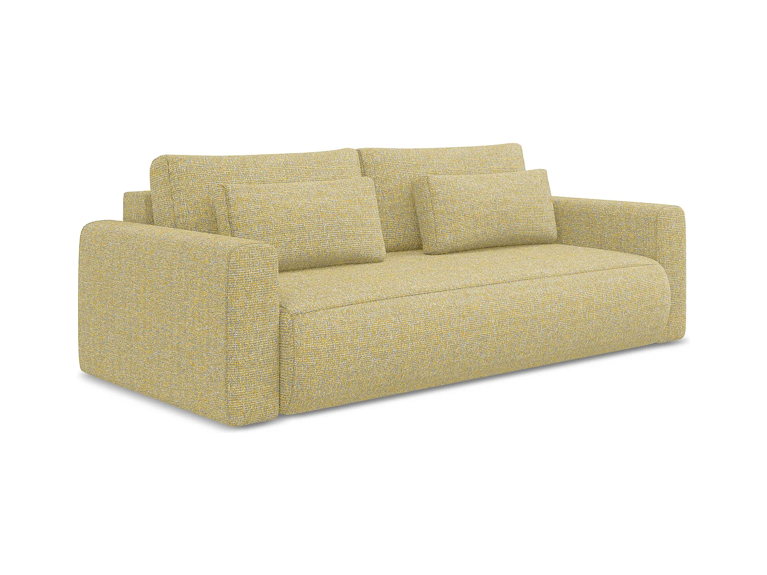 3-Sitzer Sofa mit Schlaffunktion - - Strukturstoff - Senf - KAPUA