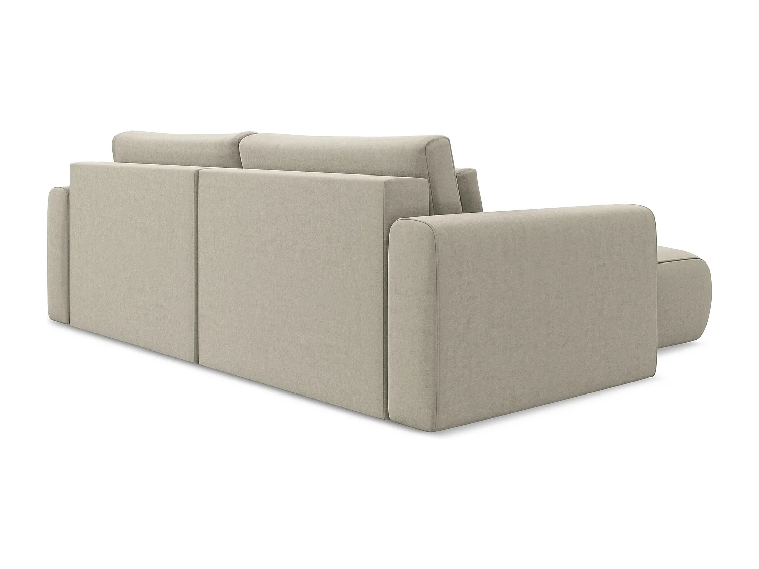 2-Sitzer Ecksofa mit Schlaffunktion - Ecke Links - Samt - Perle - KAPUA