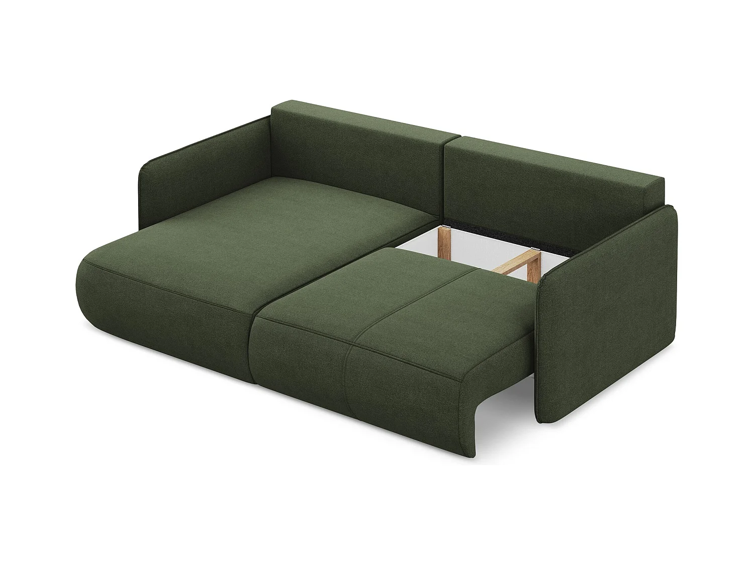 Hoekslaapbank links van olijf textuurstof - NANEA