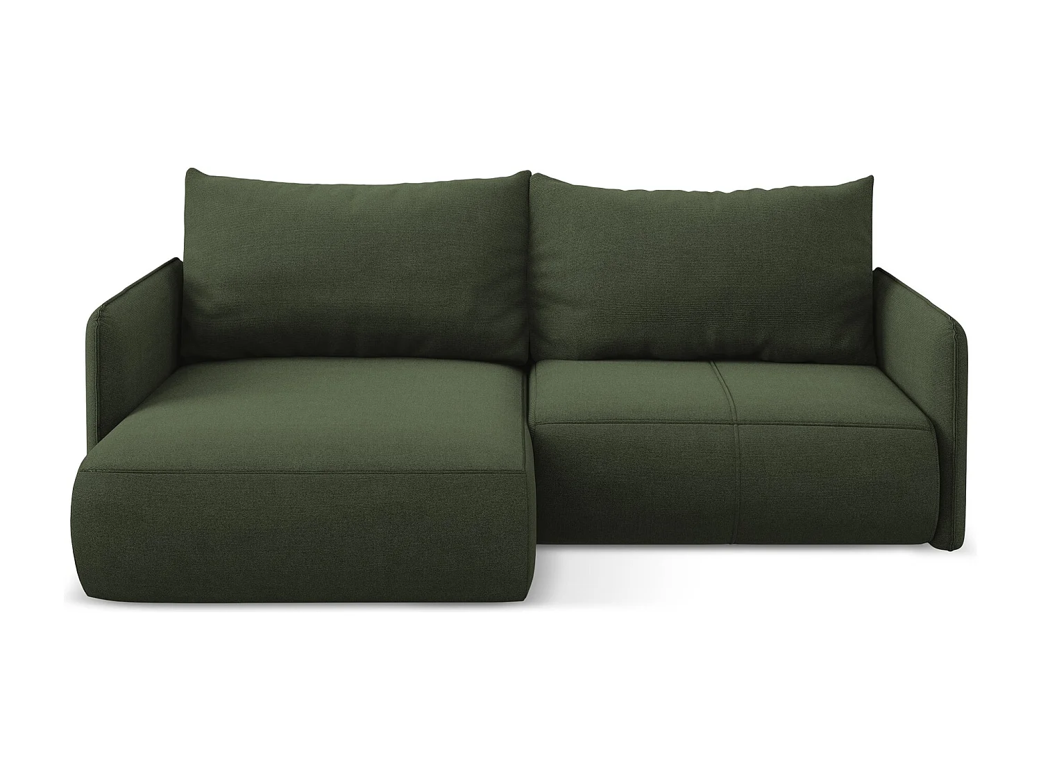 2,5-Sitzer Ecksofa mit Schlaffunktion - Ecke Links - Strukturstoff - Olive - NANEA