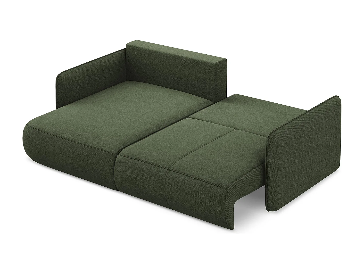 2,5-Sitzer Ecksofa mit Schlaffunktion - Ecke Links - Strukturstoff - Olive - NANEA