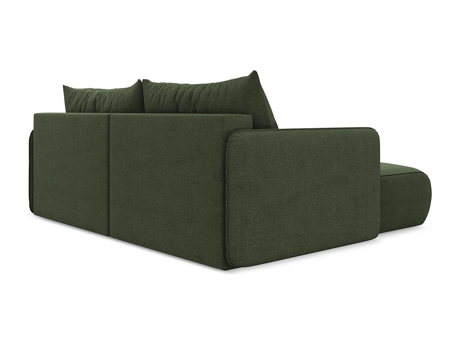2,5-Sitzer Ecksofa mit Schlaffunktion - Ecke Links - Strukturstoff - Olive - NANEA