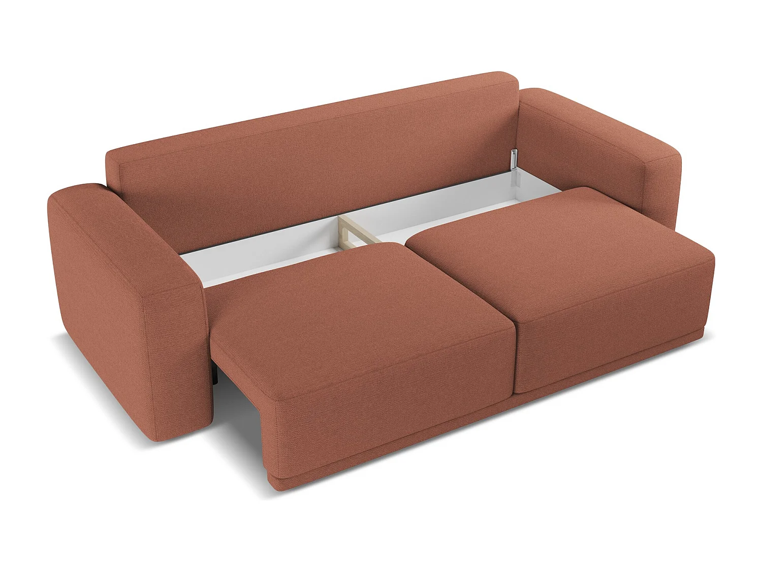 Kanapa 3-osobowa z funkcją spania - z tkaniny szenilowej - brudny róż - KAILA