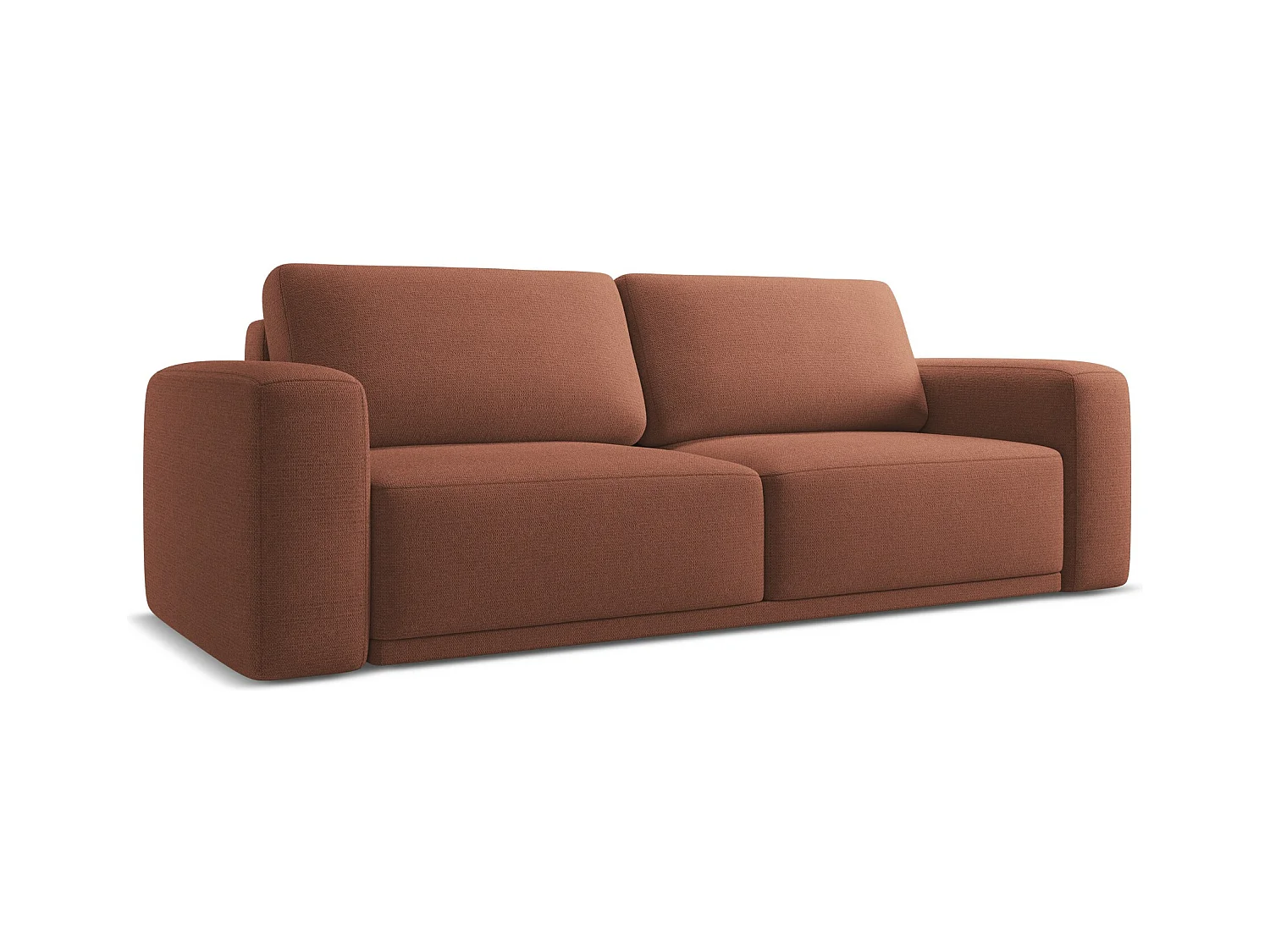 Canapé 3 places convertible en tissu chenille - rose sourd - KAILA