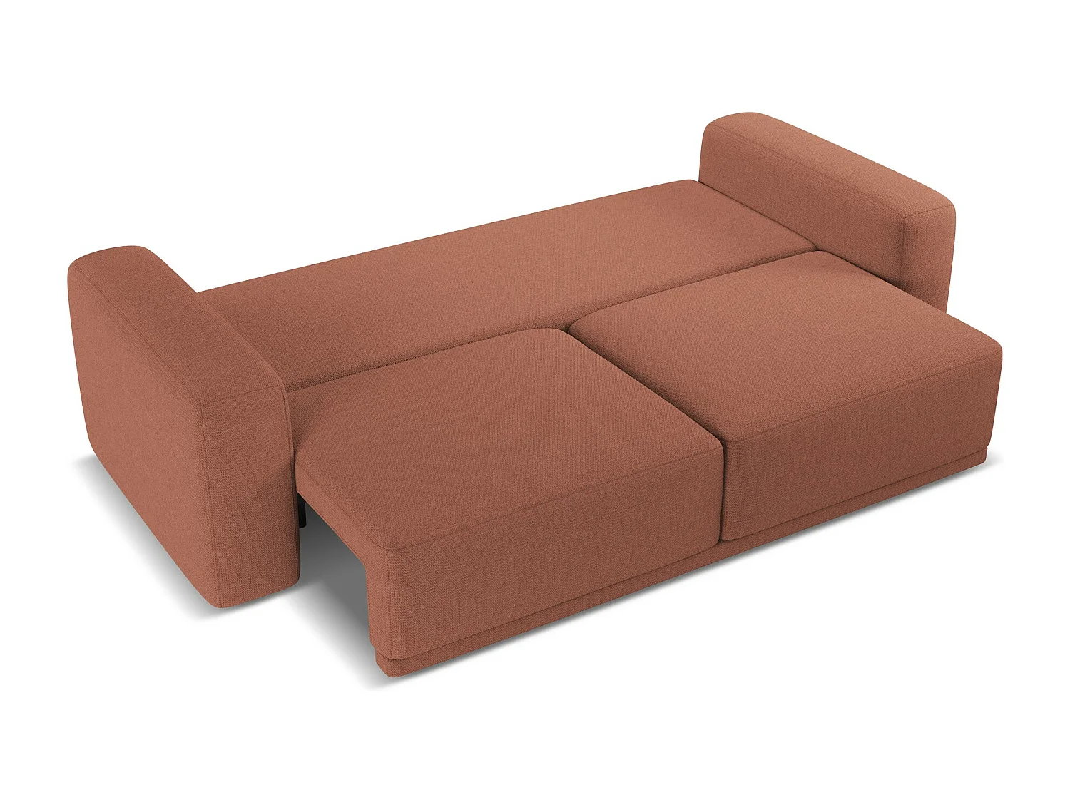 Kanapa 3-osobowa z funkcją spania - z tkaniny szenilowej - brudny róż - KAILA