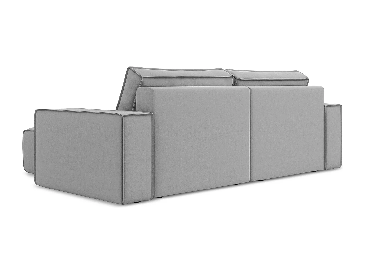 2-Sitzer Ecksofa mit Schlaffunktion - Ecke Rechts - Samt - Grau - KIMO