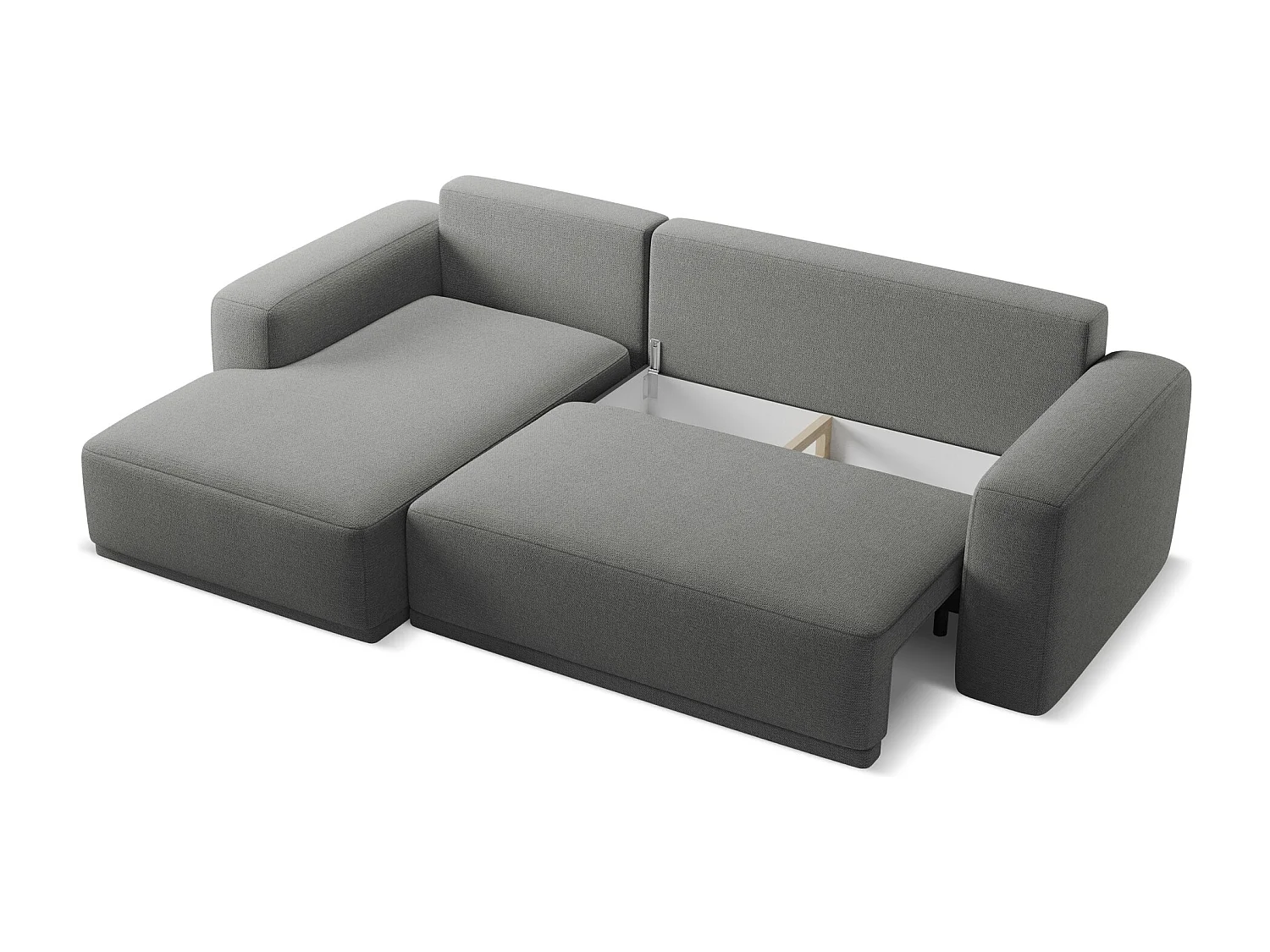 3-Sitzer Ecksofa mit Schlaffunktion - Ecke Links - Chenille - Elefant - KAILA