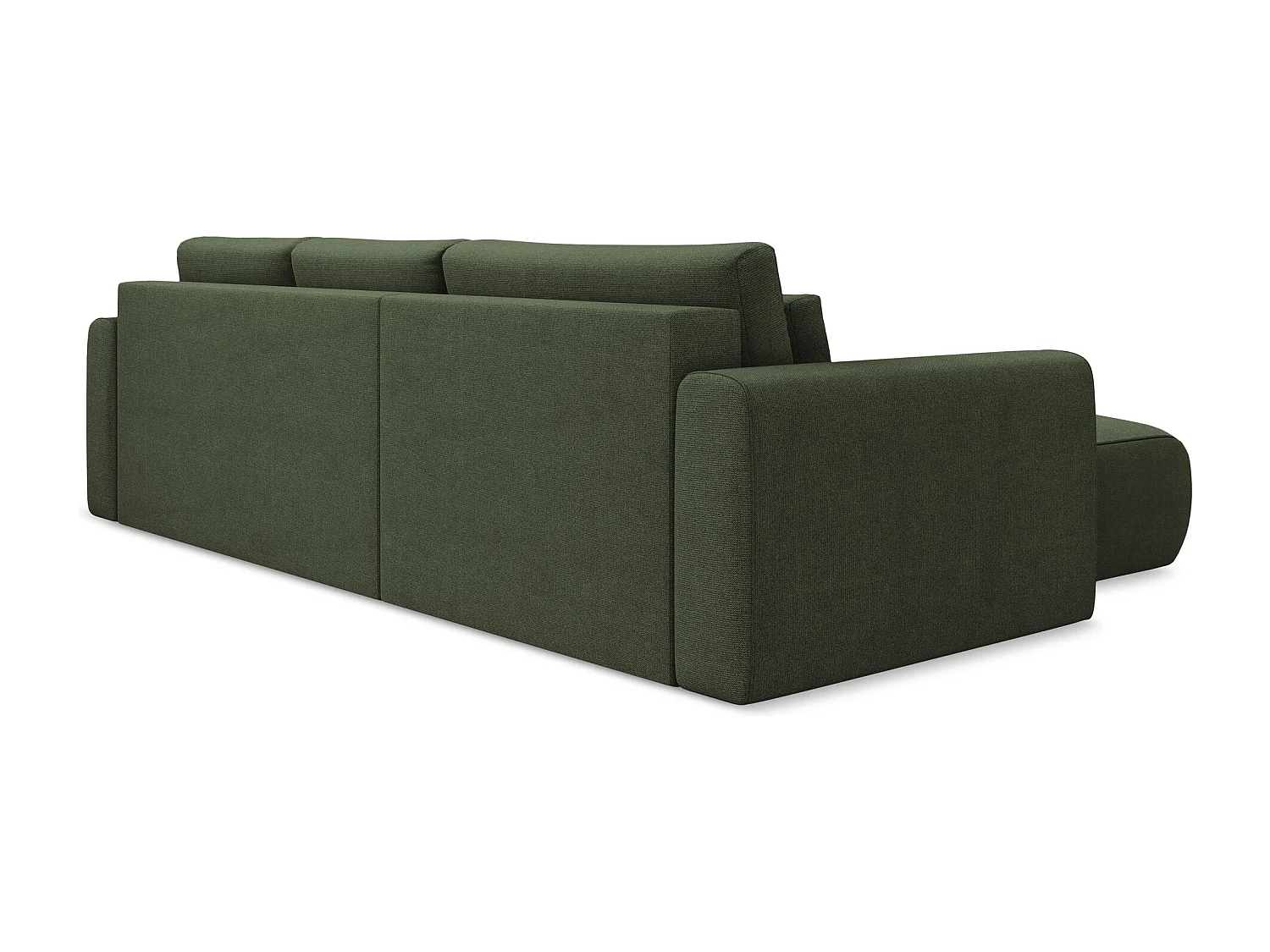 Canapé d’angle 3 places gauche convertible en tissu texturé - olive - KAPUA