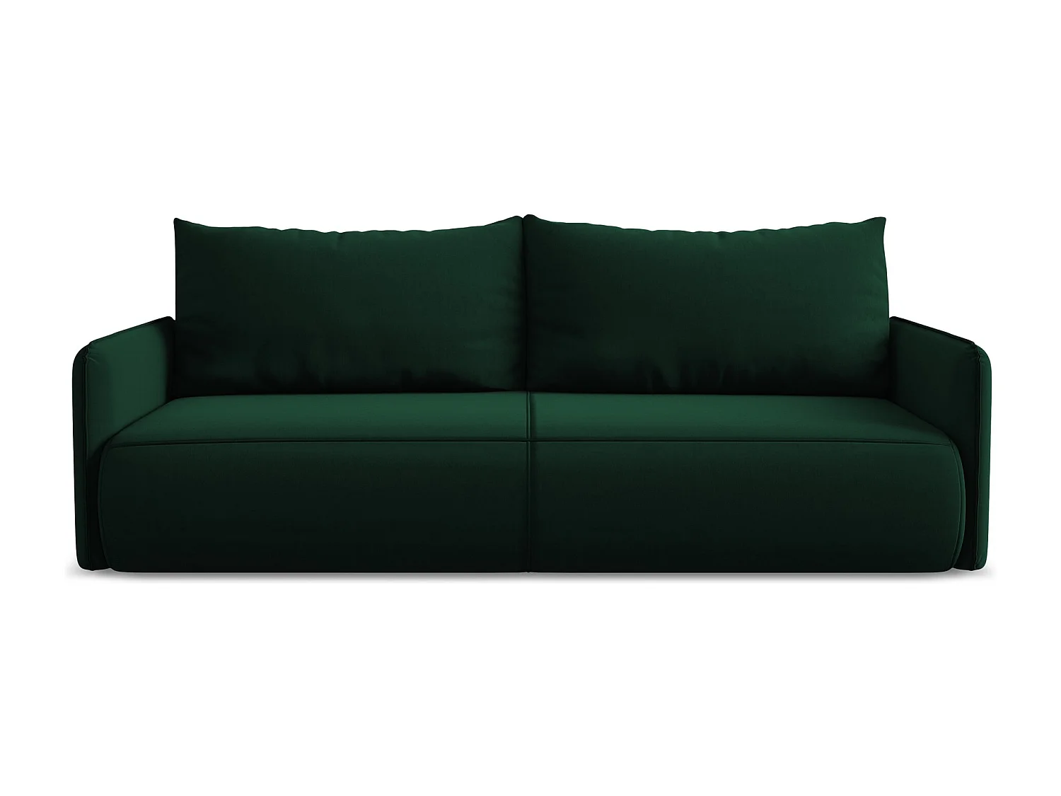 Driezits-slaapbank van flessengroen velours - NANEA