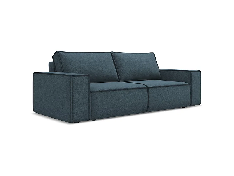 3-Sitzer Sofa mit Schlaffunktion - - Strukturstoff - Jeans - KIMO